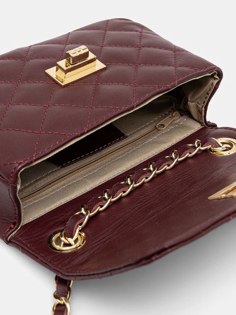 Answear.LAB torebka skórzana kolor bordowy