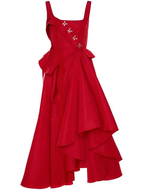 Alexander McQueen hook-embellished drape dress - Red - zdjęcie produktu nr 1