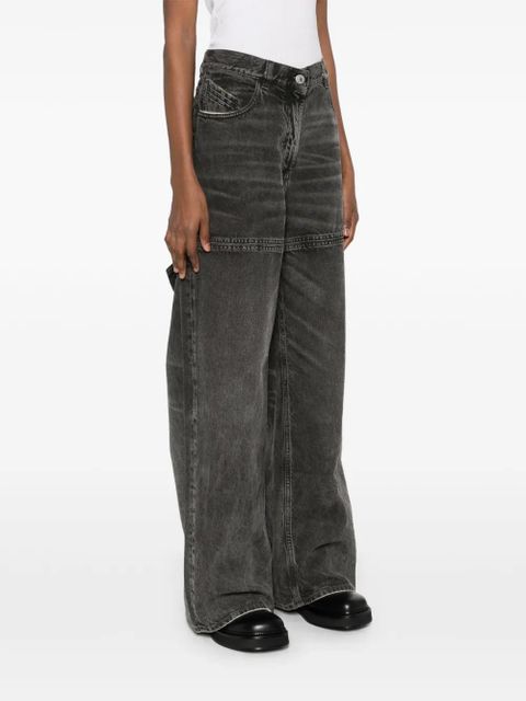 The Attico high-waisted wide-leg jeans - Black