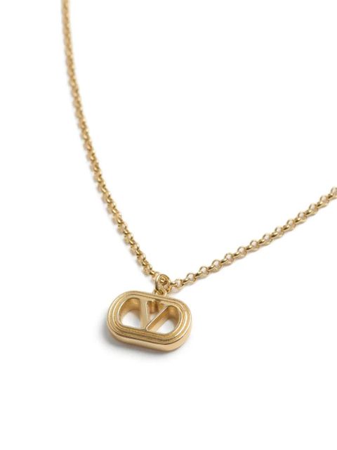 Valentino Garavani Ovalette logo-pendant necklace - Gold