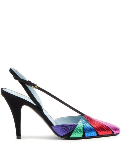 Valentino Garavani 90mm Foliefoliage slingback pumps - Pink - zdjęcie produktu nr 1