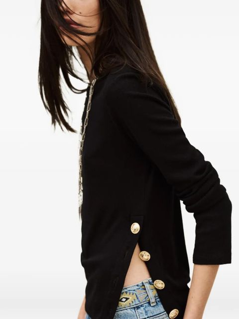 Ba&Sh Giulia buttoned-detail long-sleeve top - Black