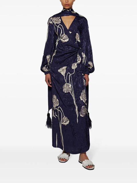 Johanna Ortiz Spiritual Connections wrap dress - Blue - zdjęcie produktu nr 2