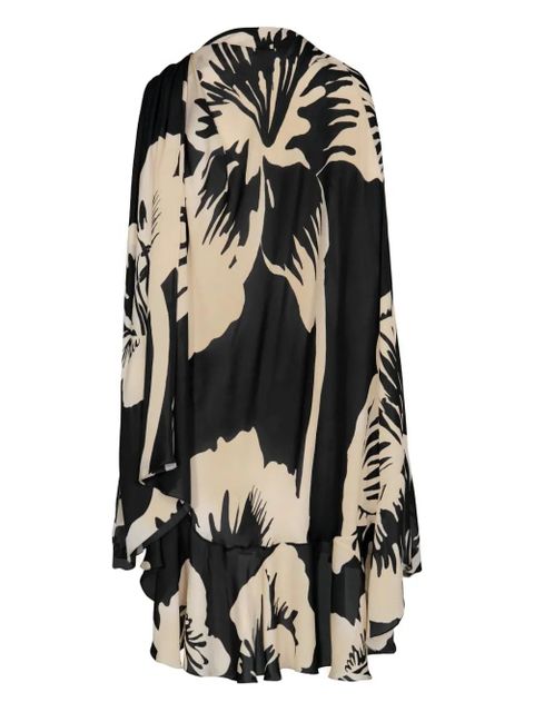 Johanna Ortiz The Old Garden floral-print ruffled cape - Black - zdjęcie produktu nr 2
