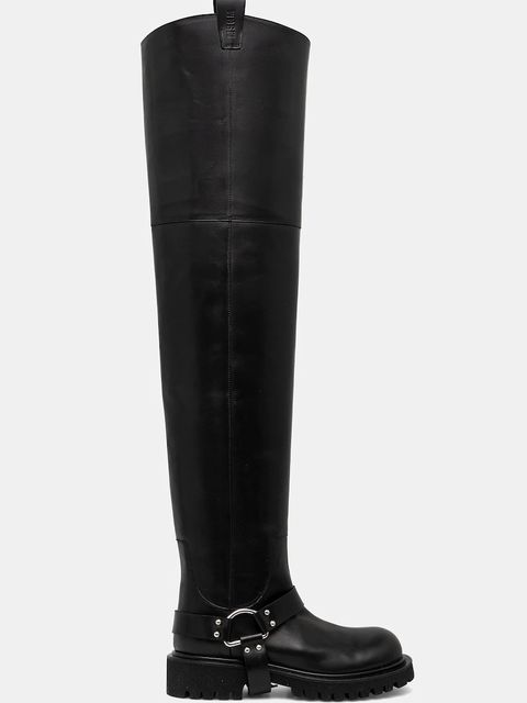 MSGM kozaki skórzane kolor czarny na płaskim obcasie 3942MDS676 557