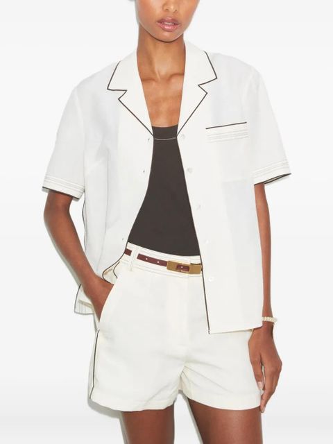 Tory Burch linen camp shirt - White