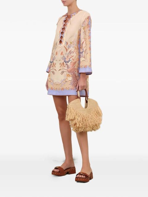 ZIMMERMANN Indra lace-up tunic mini dress - Neutrals - zdjęcie produktu nr 2