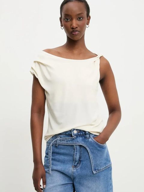 Answear.LAB bluzka damska kolor beżowy gładka - zdjęcie produktu nr 1