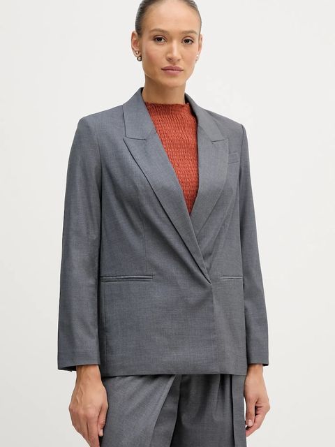 Sisley marynarka kolor szary dwurzędowa gładka 2K2KLW03C