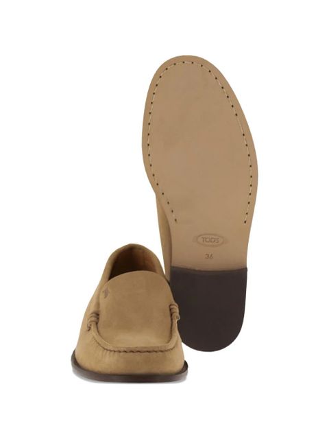 Tod's embossed metal suede loafers - Neutrals