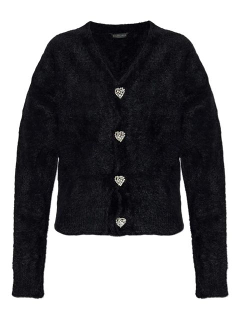 Balenciaga heart-embellishment cardigan - Black - zdjęcie produktu nr 1
