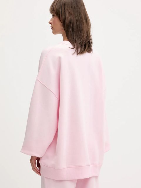 Rotate bluza bawełniana damska kolor różowy z aplikacją 114425191