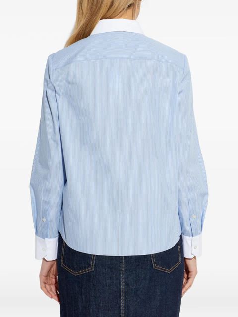Tory Burch contrast-border striped shirt - Blue