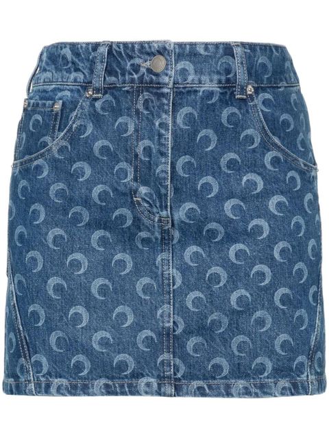 Marine Serre Deadstock denim mini skirt - Blue - zdjęcie produktu nr 1