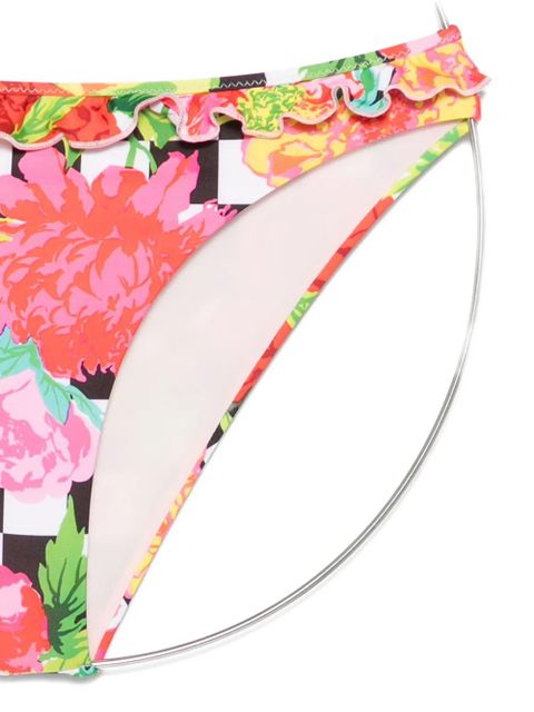 Moschino floral-print ruffled bikini bottoms - Pink