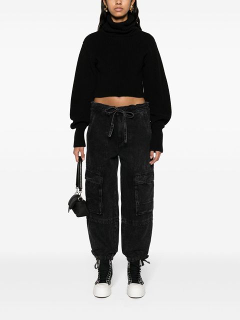 MARANT ÉTOILE Ivy cropped cargo jeans - Black