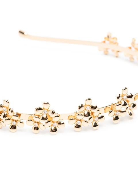 Self-Portrait floral embellished hair headband - Gold
