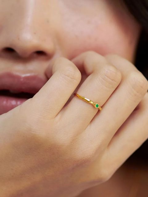 Monica Vinader Siren onyx stacking ring - Gold - zdjęcie produktu nr 2