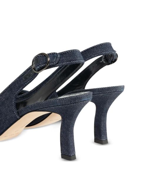 Manolo Blahnik 70mm slingback peep-toe pumps - Blue