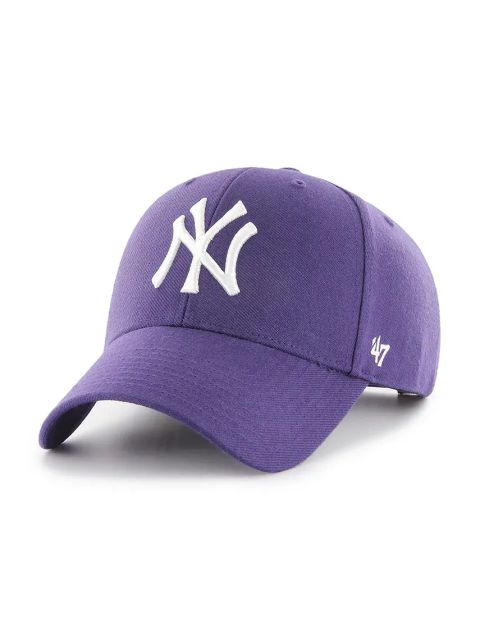 47 brand czapka z daszkiem MLB New York Yankees kolor fioletowy gładka B-MVPSP17WBP-PP