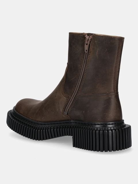 Camper botki skórzane Pix Berlin damskie kolor brązowy na platformie K400809-002