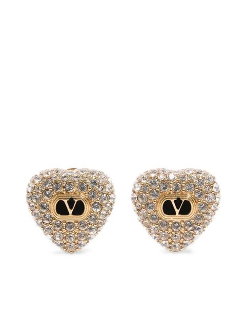 Valentino Garavani Coeur Royal Swarovski-crystals earrings - Gold - zdjęcie produktu nr 1