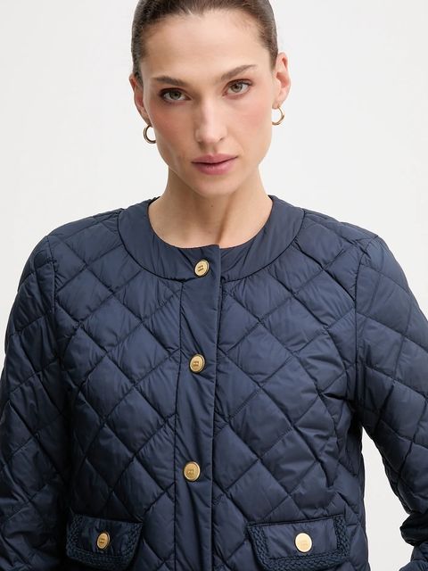 Tommy Hilfiger kurtka puchowa kolor granatowy przejściowa WW0WW47449