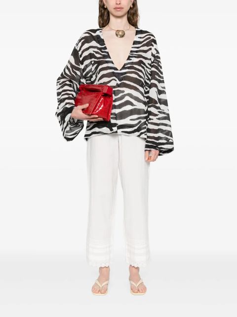 The Attico zebra-print blouse - White