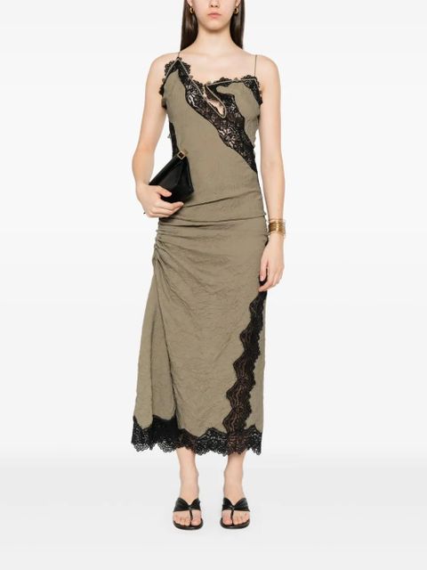 Christopher Esber lace-detailing midi dress - Green - zdjęcie produktu nr 2