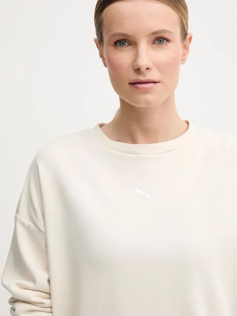 Puma bluza damska kolor beżowy gładka 685401