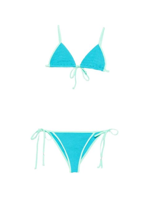 Bond-eye crinkle-effect bikini - Blue - zdjęcie produktu nr 1