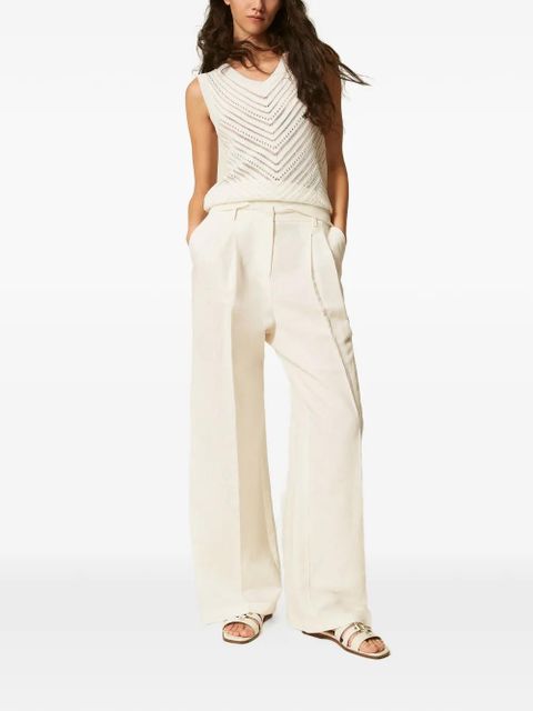 TWINSET high-rise palazzo pants - White - zdjęcie produktu nr 2