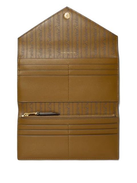 Tory Burch monogram-pattern wallet - Brown