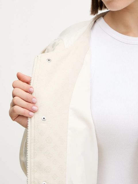 Guess kurtka PEONY kolor beżowy przejściowa V5YL02 WH492