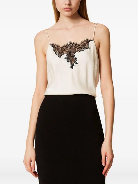 TWINSET lace-trimmed camisole - White - zdjęcie produktu nr 2
