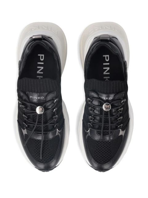 PINKO Ariel lace-up panelled sneakers - Black