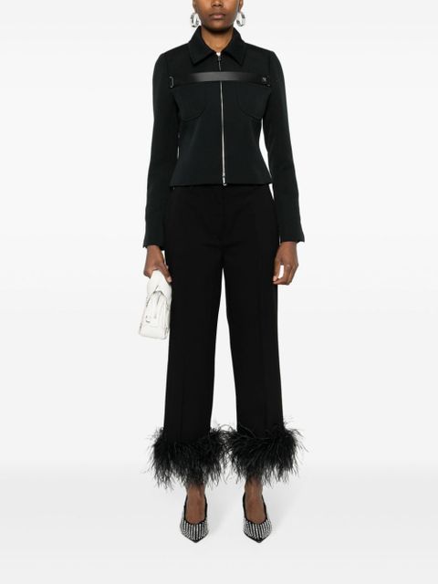 Miu Miu feather-trimmed trousers - Black - zdjęcie produktu nr 2