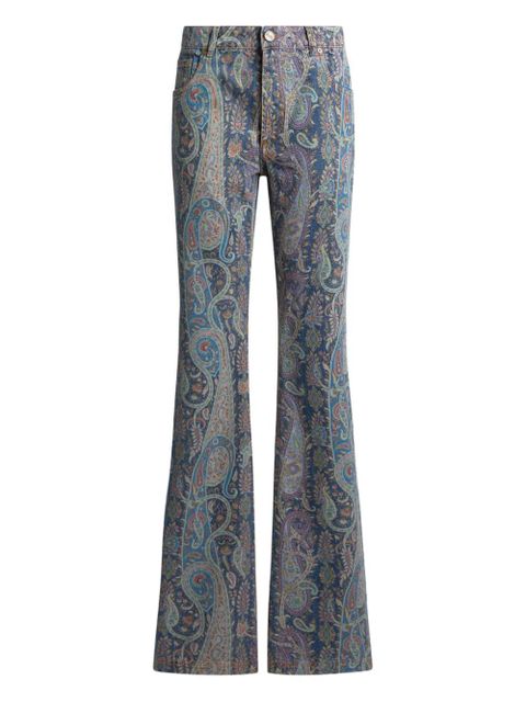 ETRO floral paisley-motif flared jeans - Blue - zdjęcie produktu nr 1
