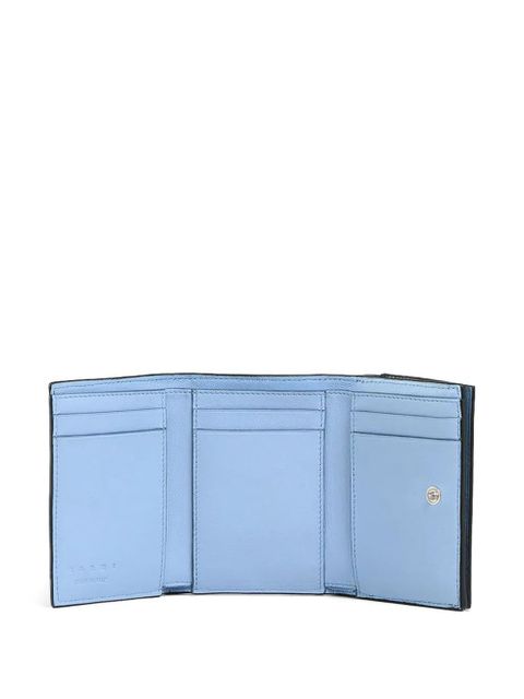 Marni bi-fold embossed logo leather wallet - Black