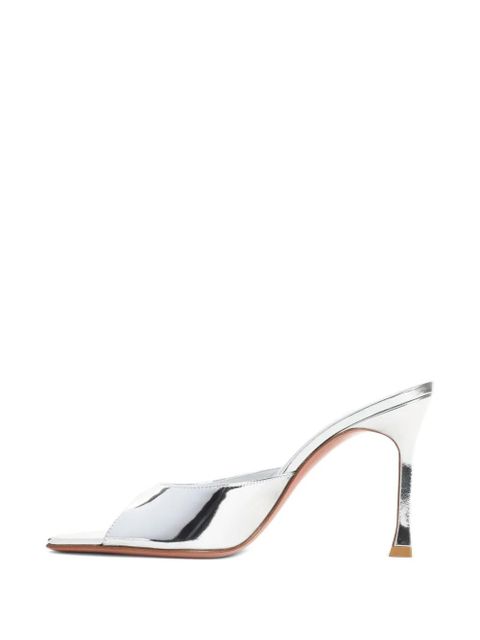 Amina Muaddi square-toe heeled sandals - Silver