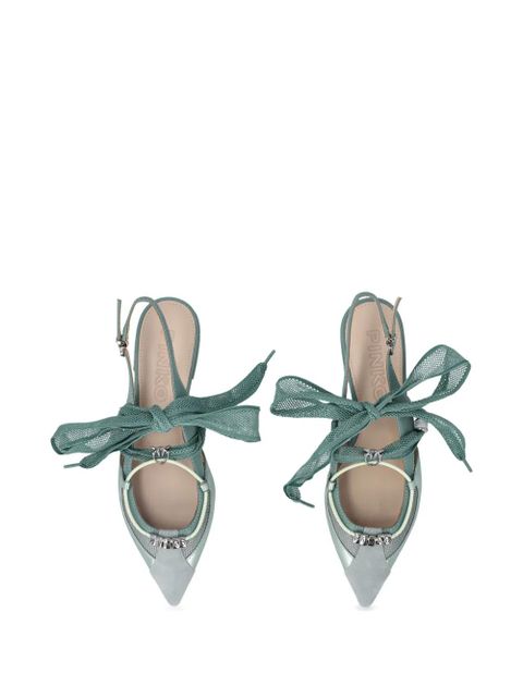 PINKO bow-embellished ballet flats - Green