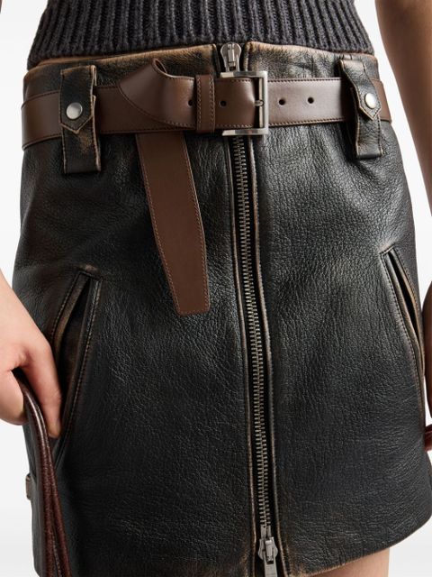 Prada leather mini skirt - Black