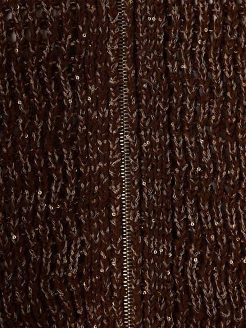 Max Mara zip knitted cardigan - Brown