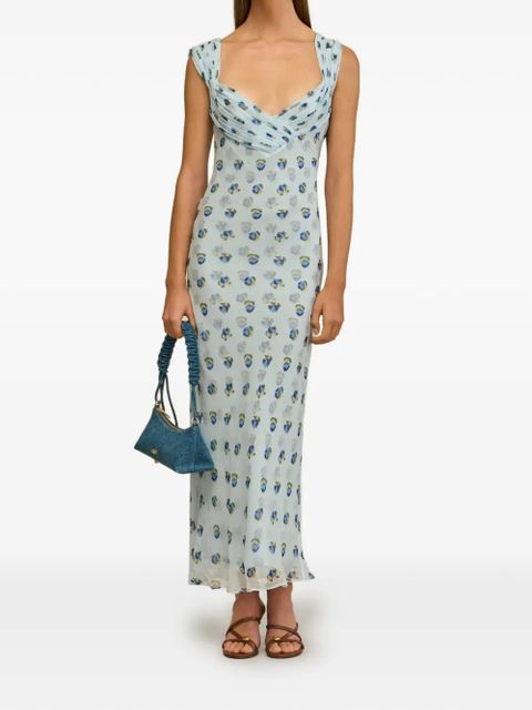 Cult Gaia Eliseo ruffled floral maxi dress - Blue - zdjęcie produktu nr 1