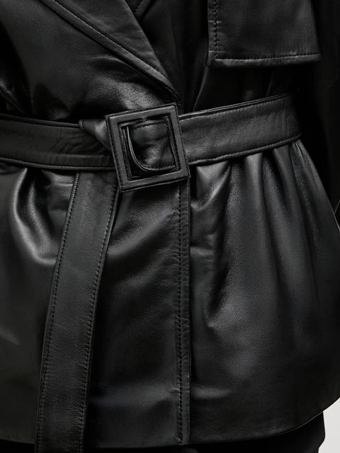 Answear.LAB kurtka skórzana kolor czarny przejściowa - zdjęcie produktu nr 2