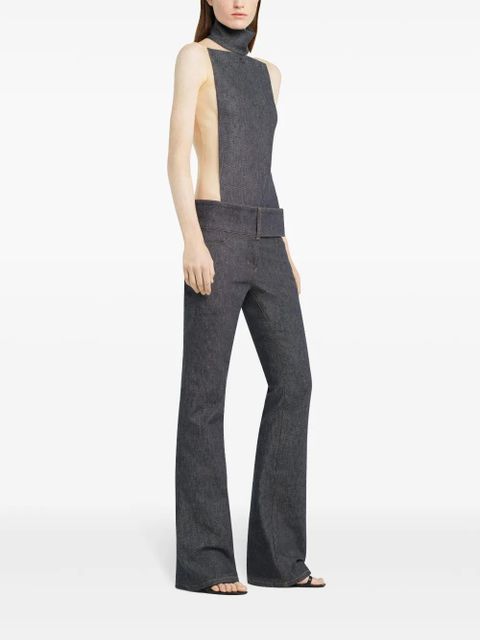 Courrèges belted bootcut jeans - Grey - zdjęcie produktu nr 2