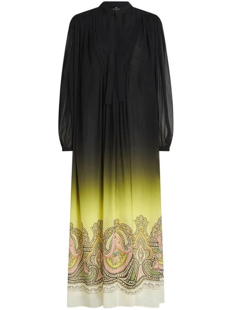 ETRO gradient effect paisley-print silk dress - Black - zdjęcie produktu nr 1