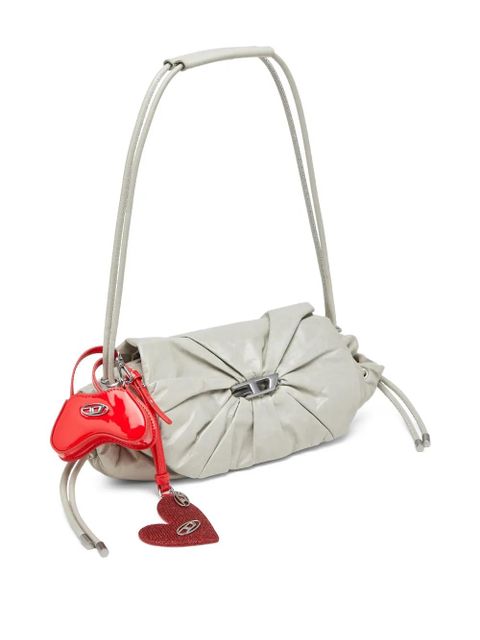 Diesel Scrunch-D leather shoulder bag - White