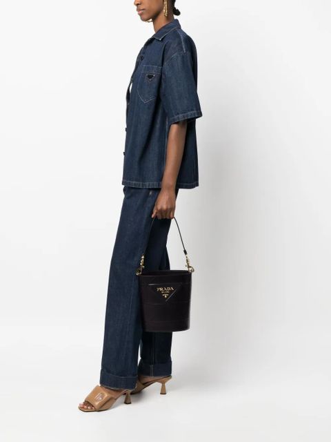 Prada Symbole leather bucket bag - Black