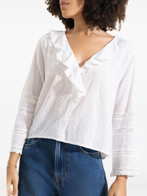 DÔEN Huguette ruffled lace shirt - White - zdjęcie produktu nr 1